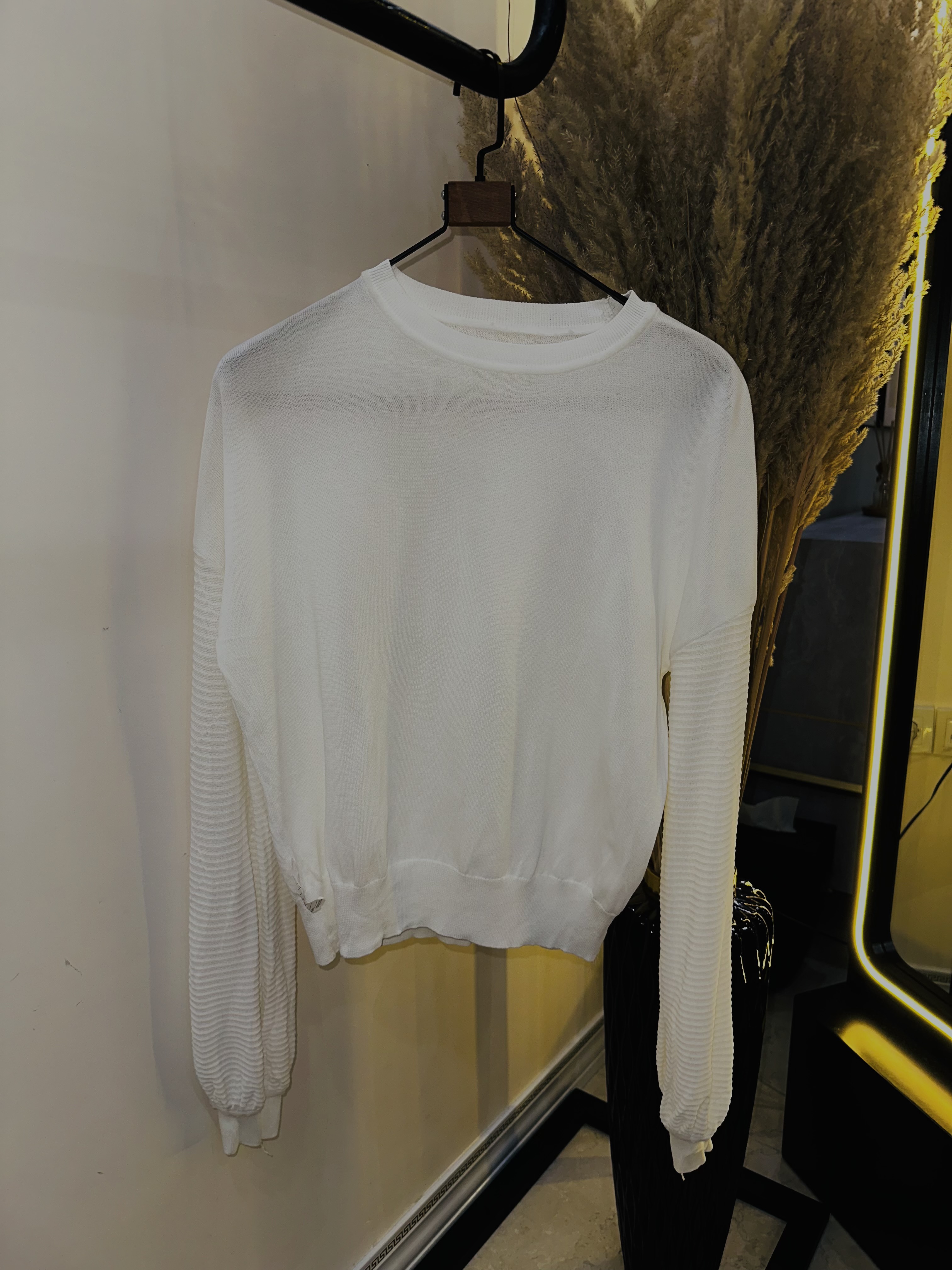 بافت ترک سفید استین پفکی