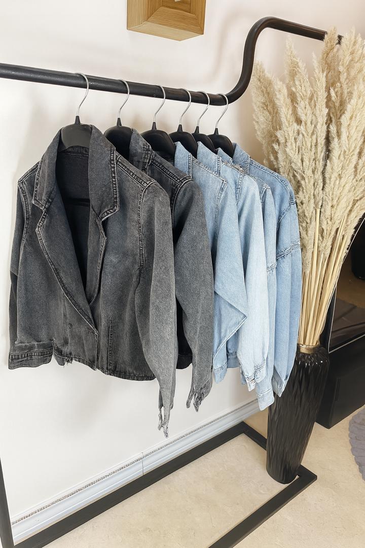 کت جین زنانه یقه دار